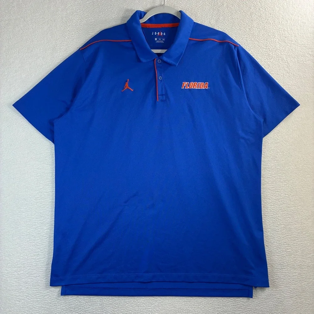 Jordan Florida‎ Gators Polo Shirt Men 2XL Blue Golf Stretch Performance BQ9571